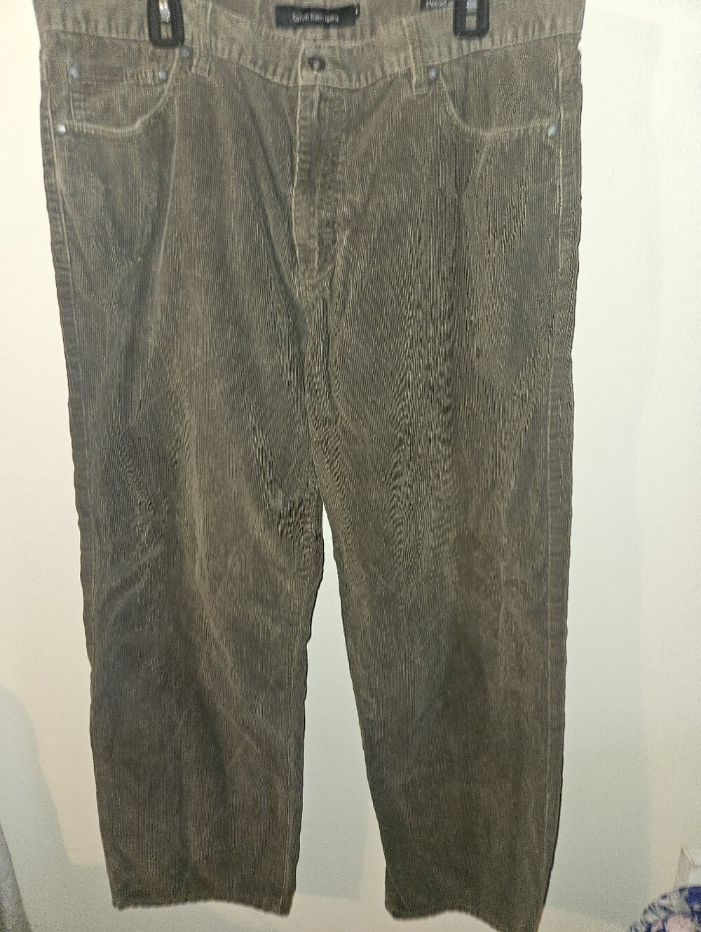 Calvin Klein Mens Green Courderoy Straight Leg Pants Size 40x30